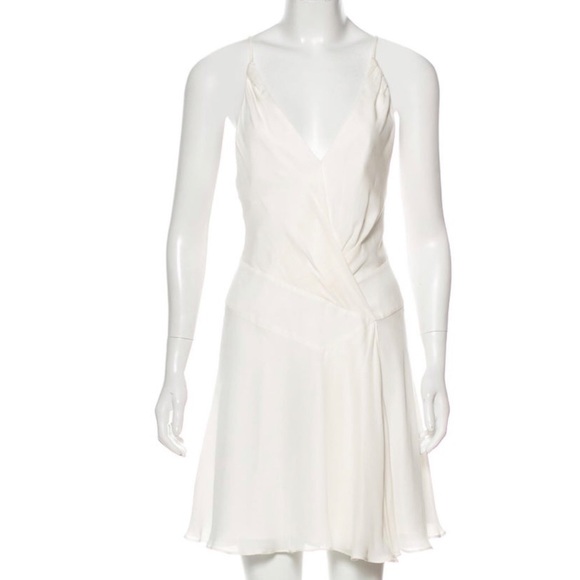 silk white mini dress